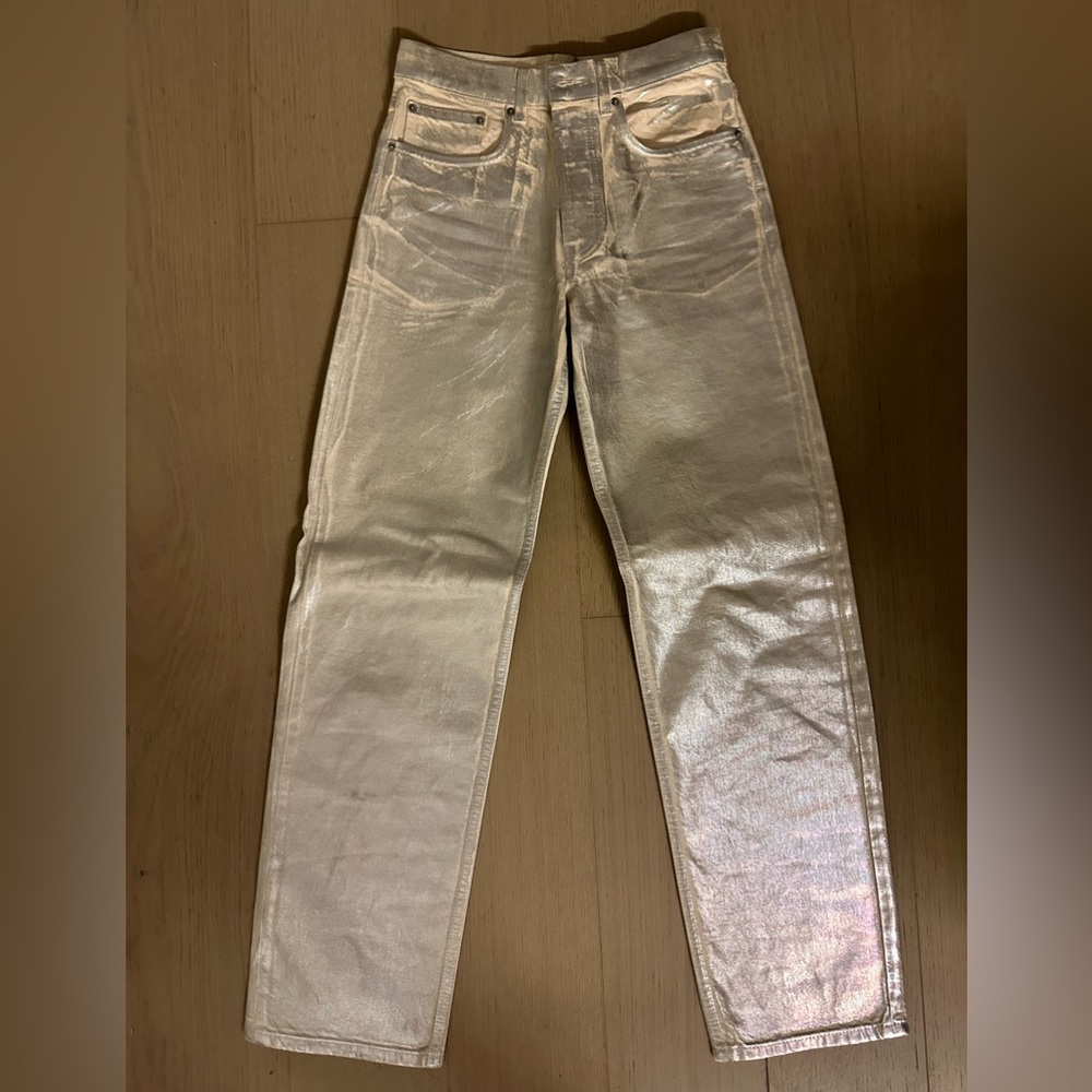 Zara metallic silver pants